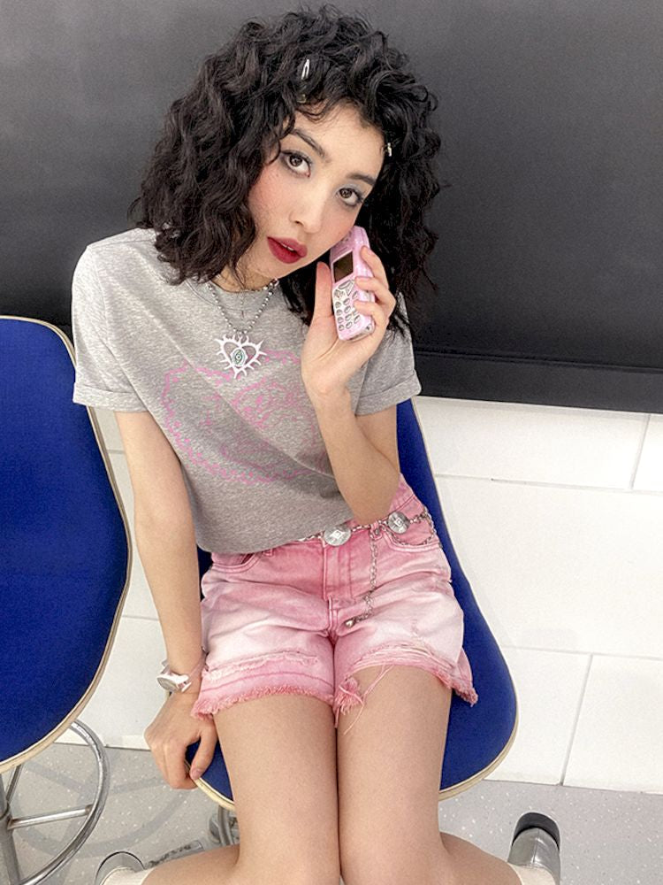 Shibuya Swing" Denim Ripped Shorts【s0000008865】"