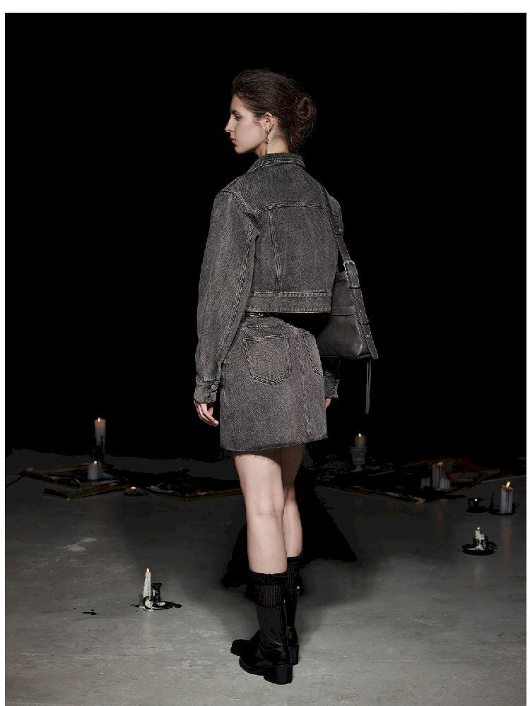 Fried Color Heavy Raw Edge Short Denim Skirt【s0000005493】