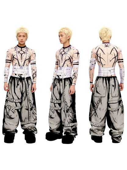 Warrior Print Bottom Top【s0000010228】