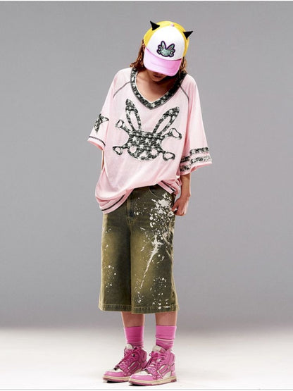 Bunny Skull Loose T-Shirt【s0000008987】