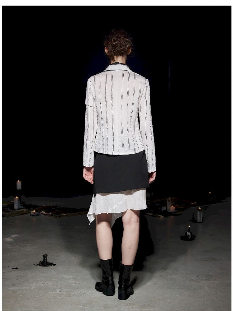 Lace Color Clash Natural Waist Half Skirt【s0000005500】