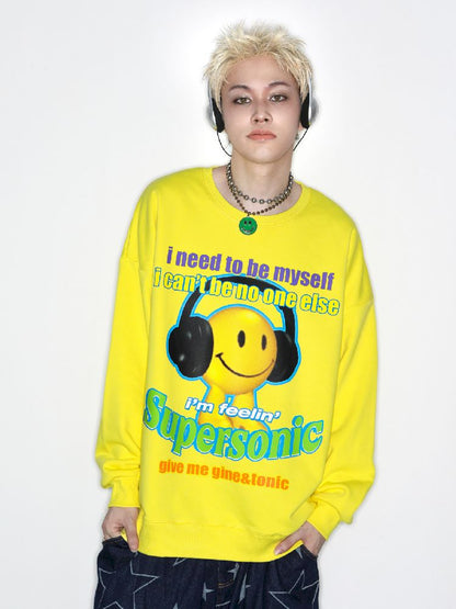 American Casual Street Smiley Loose Pullover【s0000010265】