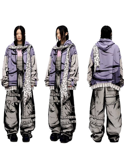 Purple Printed Sweatshirt【s0000010223】