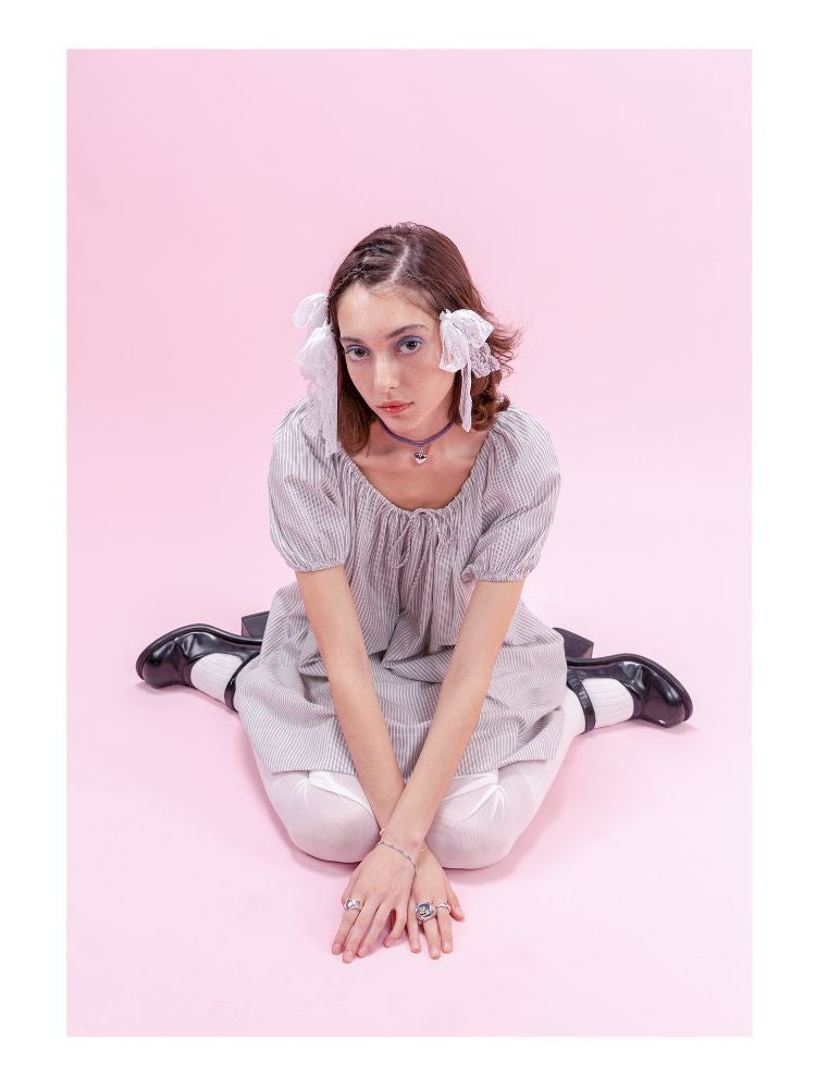 Striped Cotton Vacation Style Loose Dress【s0000009323】