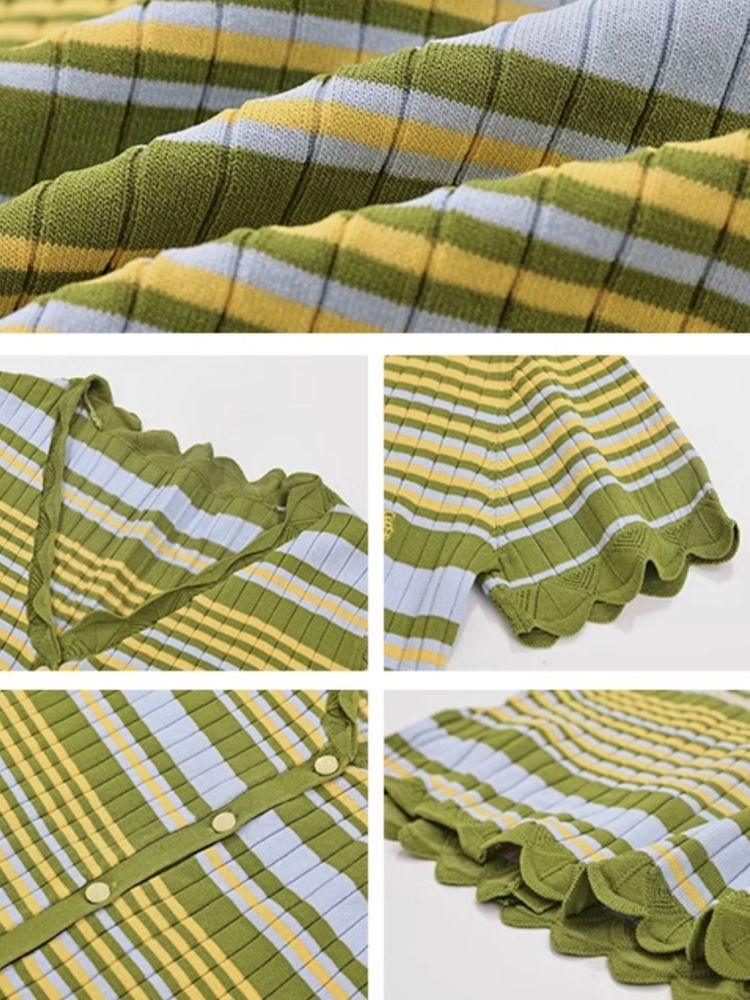 Flight to Berlin" Knit Short Sleeve Cardigan【s0000008868】"