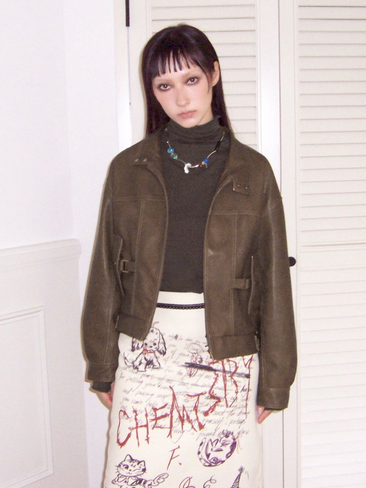 Brown Leather Jacket【s0000010090】