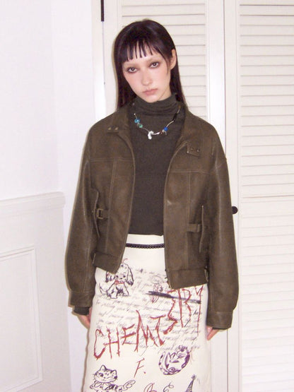 Brown Leather Jacket【s0000010090】