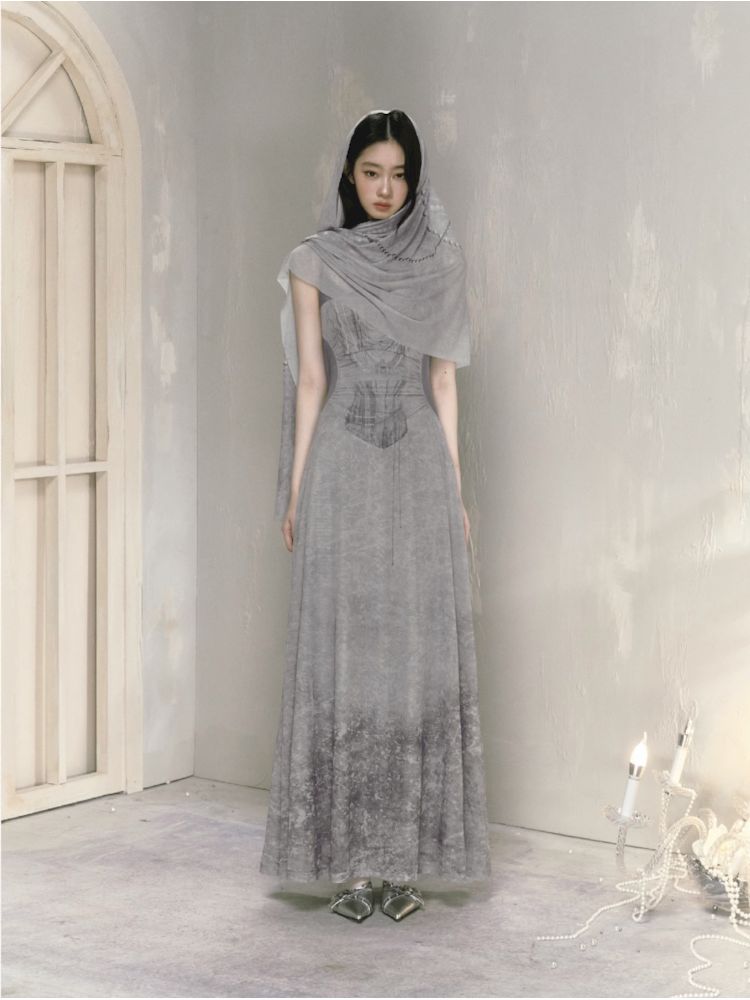 Coolred Feeling Printed Waisted Halter Dress【s0000009594】