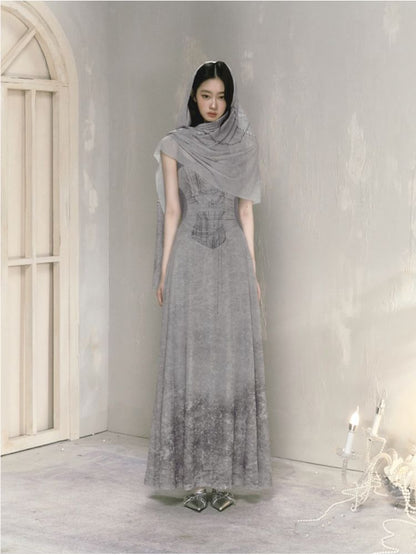 Coolred Feeling Printed Waisted Halter Dress【s0000009594】