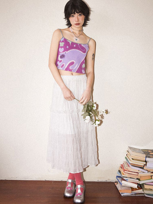 Loose Pleated Cake Half-body Skirt【s0000008831】