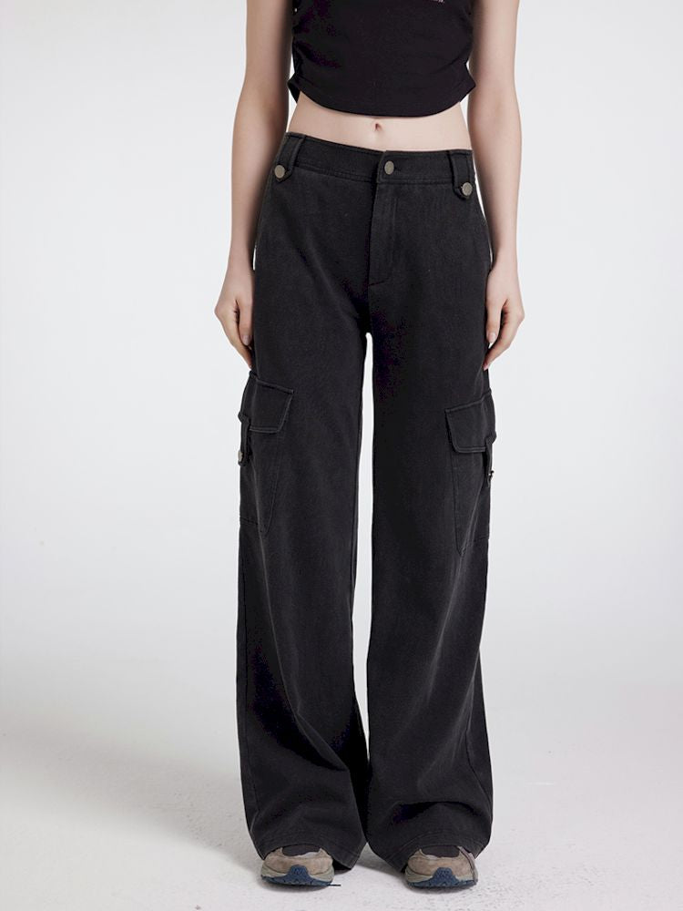 Washed do old sports peplum pants【s0000007172】