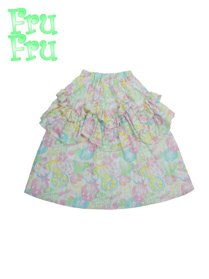 Fruit Printed Umbrella Skirt【s0000009909】