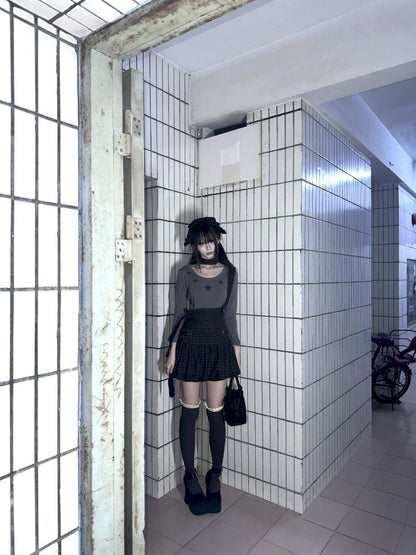 Plaid Halter Poncho Dress Pants【s0000012027】