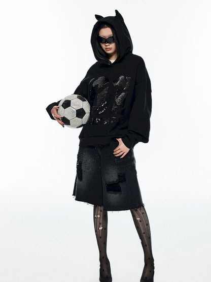 Loose Hooded Sweatshirt【s0000006300】