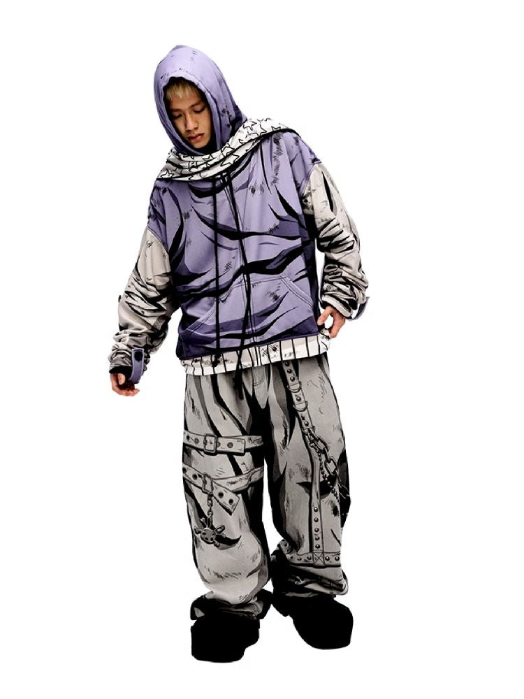 Purple Printed Sweatshirt【s0000010223】