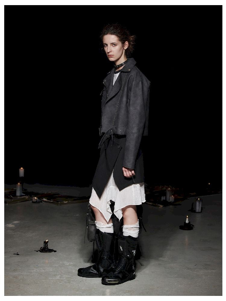 Lace Color Clash Natural Waist Half Skirt【s0000005500】