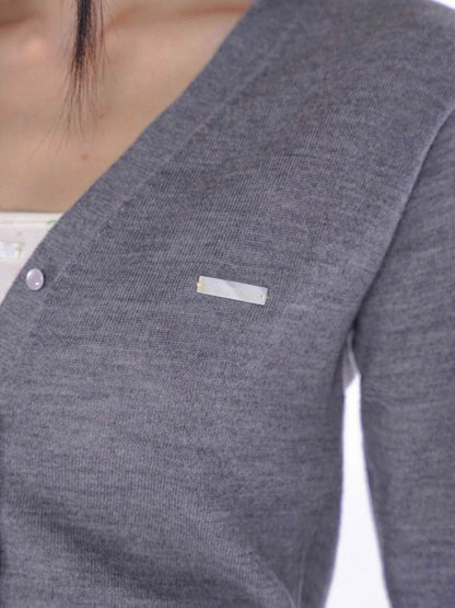 Long soft feeling V-neck knitted cardigan【s0000008606】