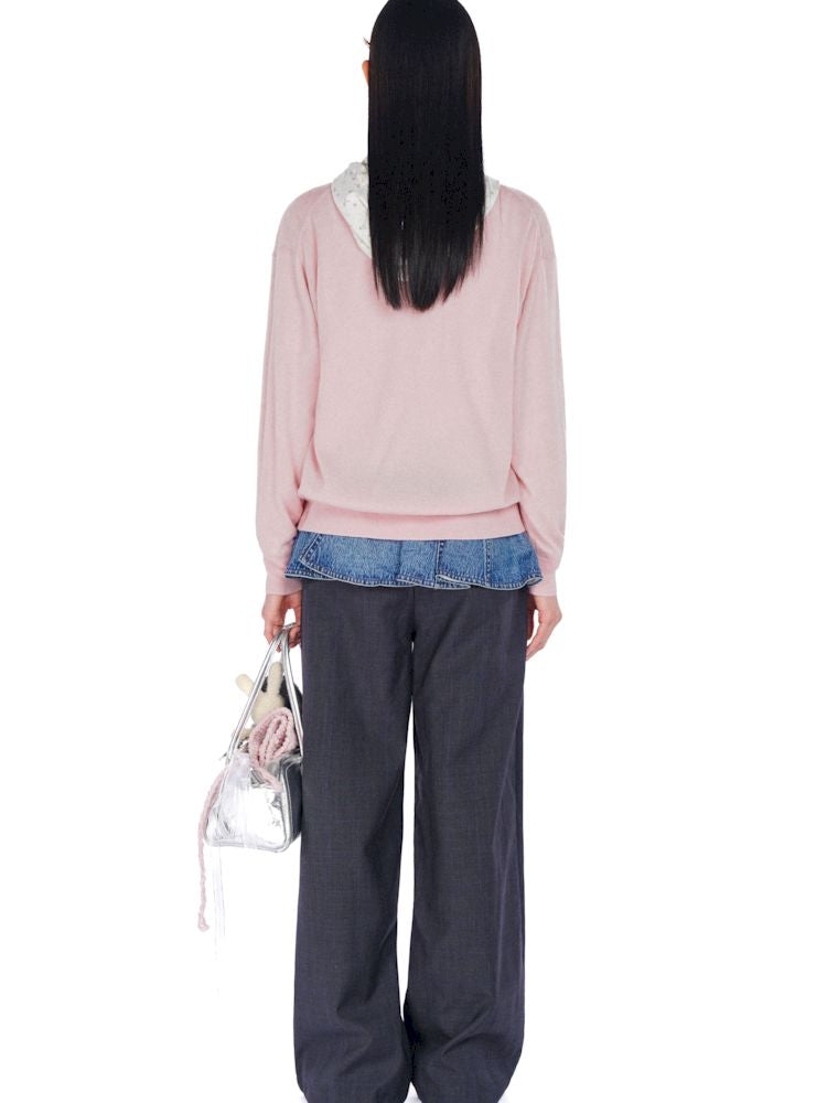 Long soft feeling V-neck knitted cardigan【s0000008606】