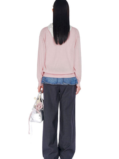 Long soft feeling V-neck knitted cardigan【s0000008606】