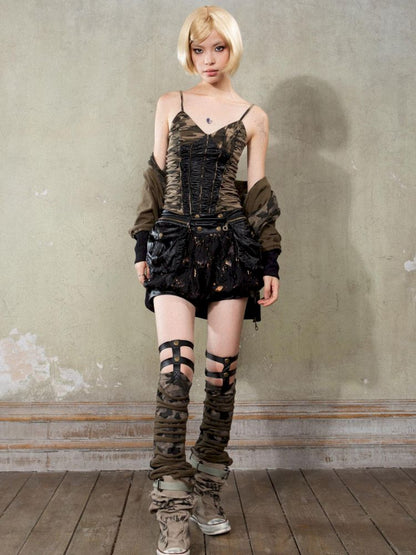 Camouflage long cut knee high leggings【s0000009924】