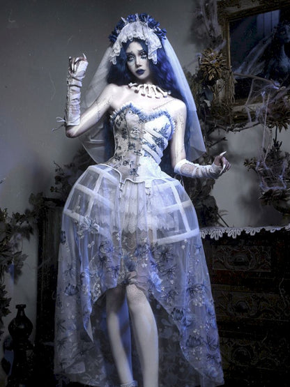 Gothic Ribbed Lace Corset Dress【s0000010034】