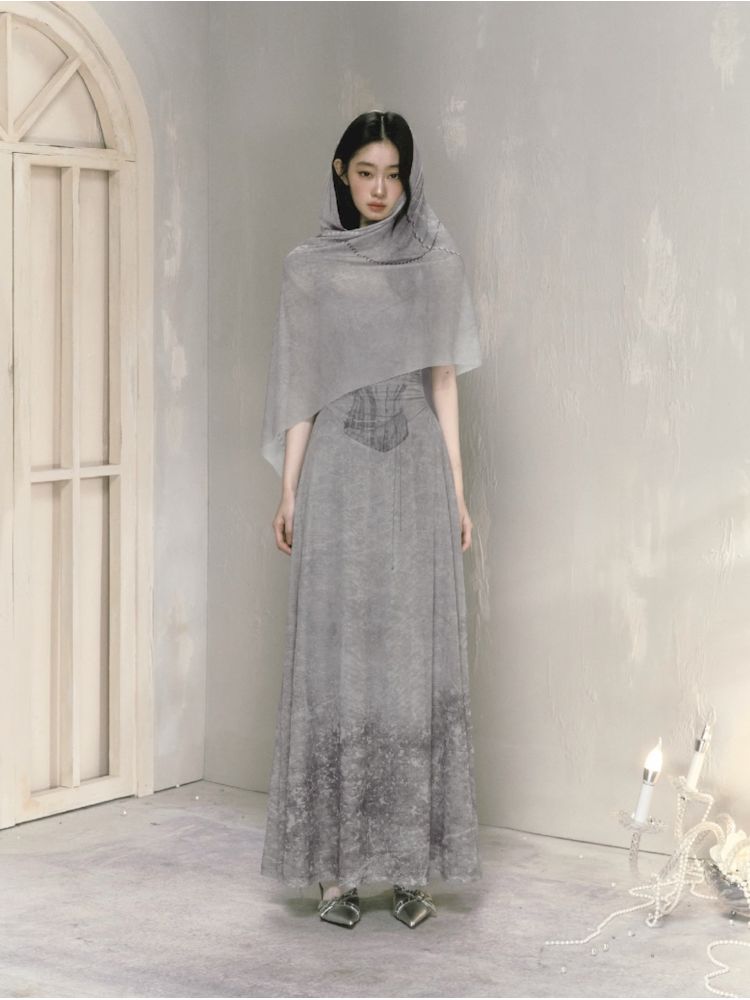 Coolred Feeling Printed Waisted Halter Dress【s0000009594】