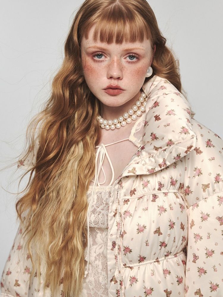 Down floral down jacket【s0000004748】