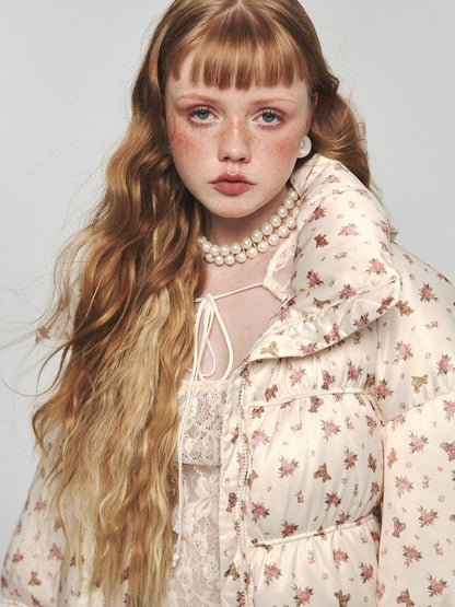 Down floral down jacket【s0000004748】