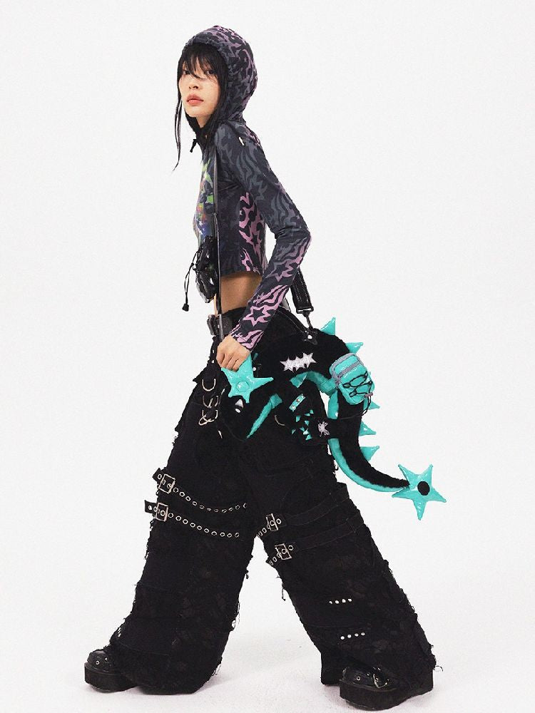 Dragon Print Short Sweatshirt【s0000005966】