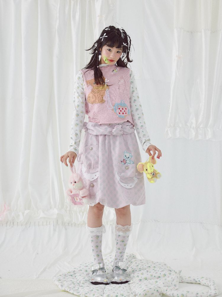 Raglan Cute Knit Vest【s0000004646】