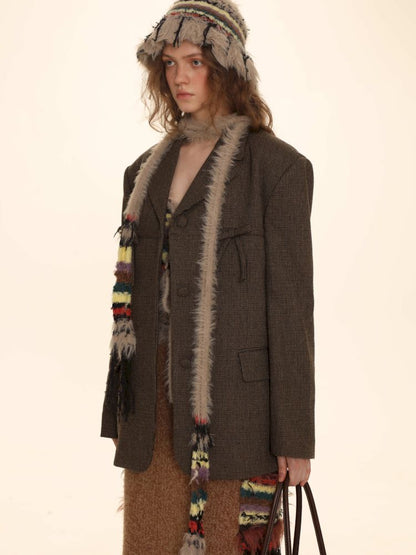 Mixed yarn interweaving stripes sweater【s0000006008】