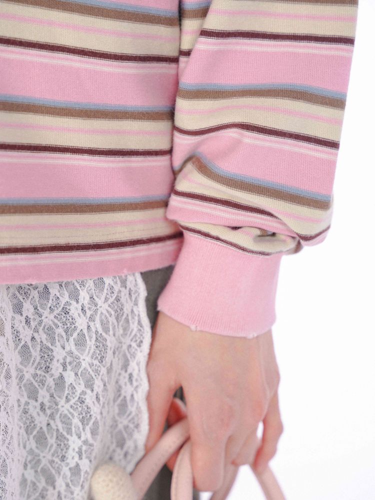 POLO Neck Embroidered Label Long Sleeve T-Shirt【s0000008585】