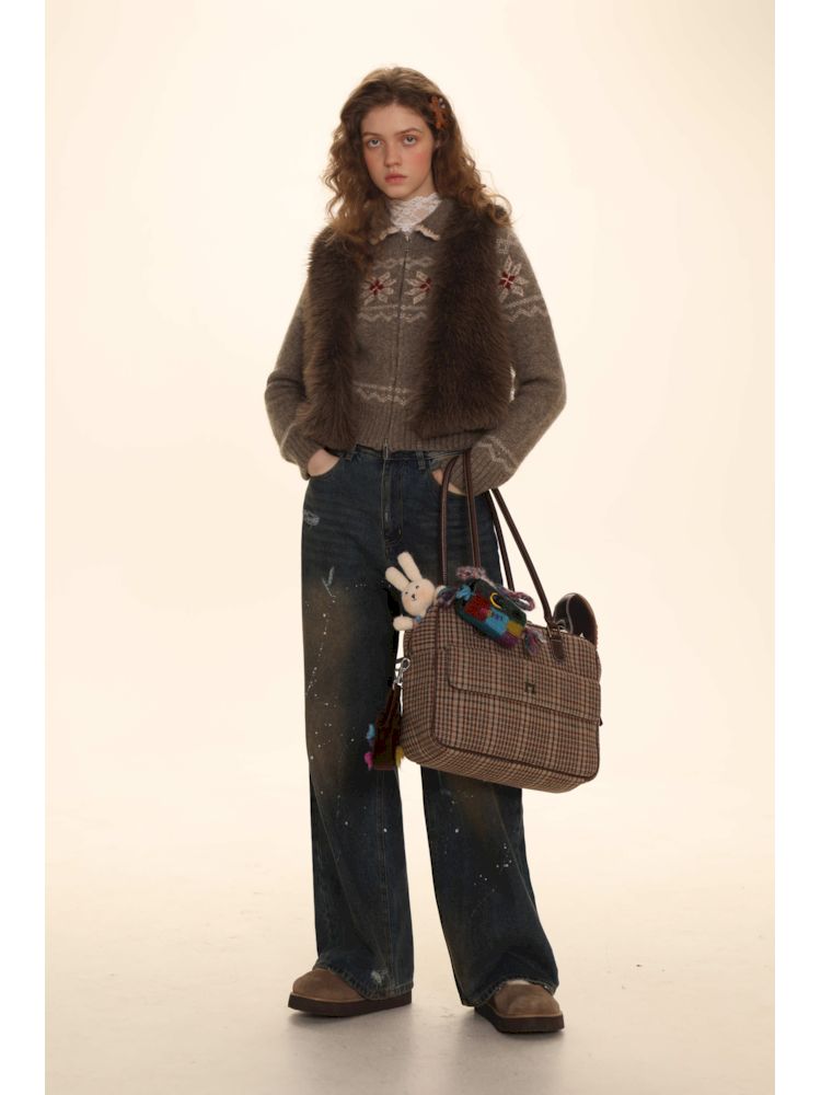 Tassel Zipper Sweater Knit Cardigan Set【s0000006011】