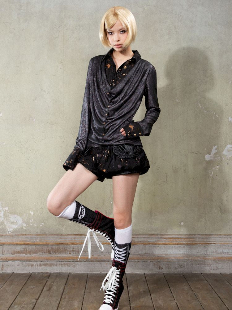 Patchwork Long Sleeve Shirt【s0000009923】