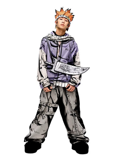 Purple Printed Sweatshirt【s0000010223】