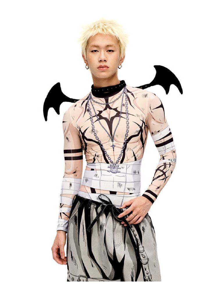 Warrior Print Bottom Top【s0000010228】