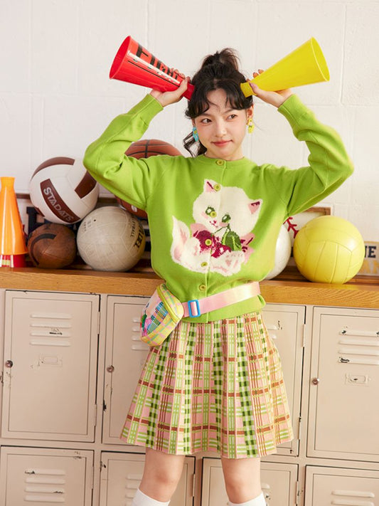 Kitty round neck knitted cardigan【s0000007311】