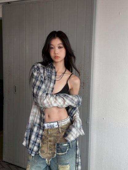 Old Studded Plaid Swoosh Work Shirt【s0000008494】