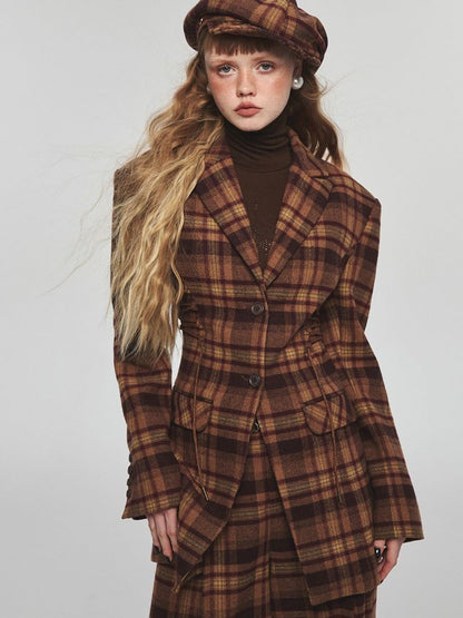 Slim thin waist casual strappy jacket【s0000004724】