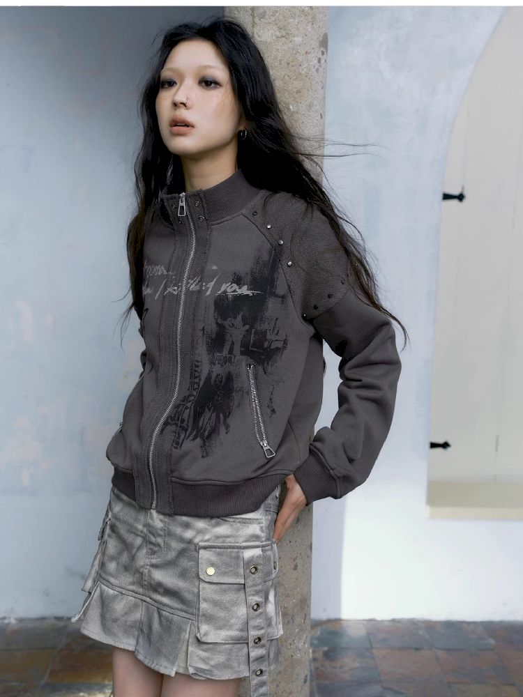 Skinny Dirty Wash Workwear Pleated Half Skirt【s0000005238】