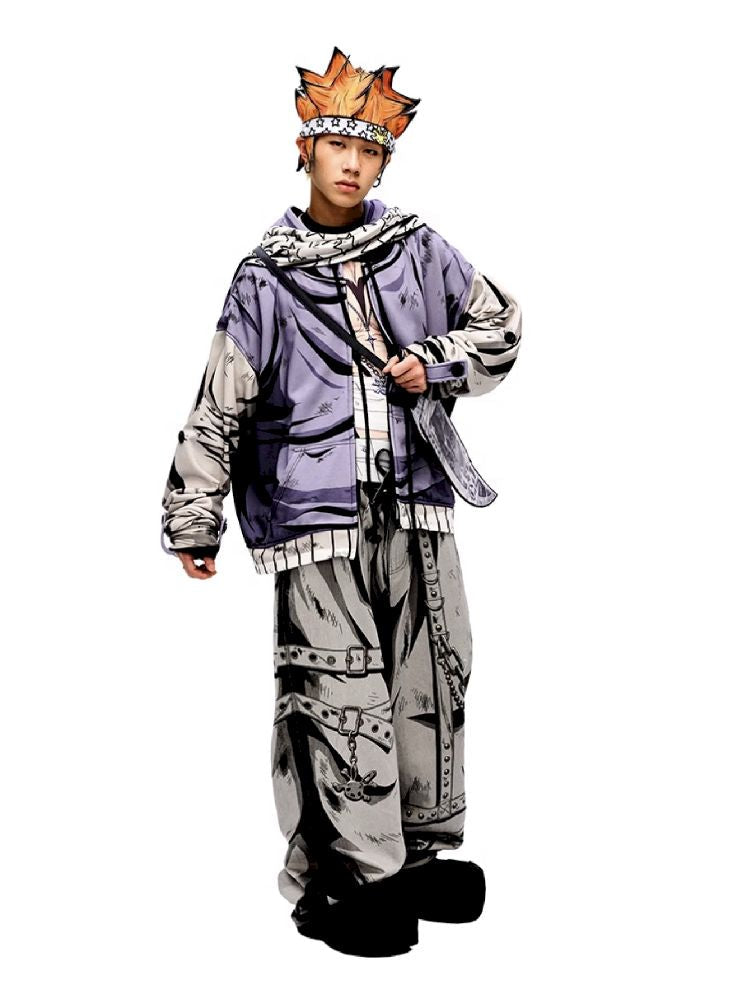 Purple Printed Sweatshirt【s0000010223】