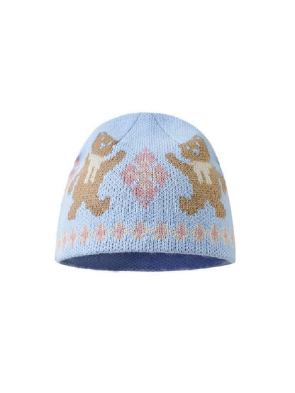 Niche retro jacquard bear knit cap【s0000004736】