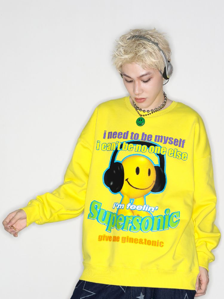 American Casual Street Smiley Loose Pullover【s0000010265】