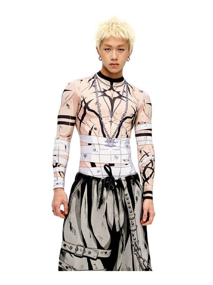 Warrior Print Bottom Top【s0000010228】