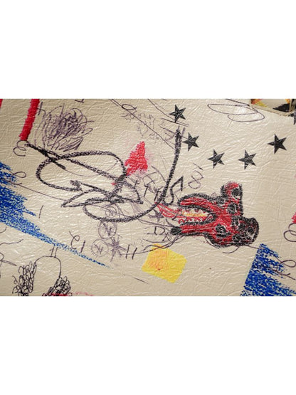Graffiti art do old recycled material shoulder bag【s0000009564】