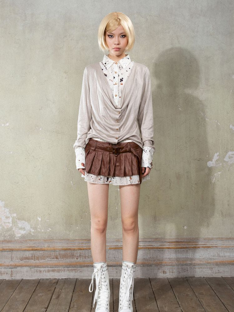 Patchwork Long Sleeve Shirt【s0000009923】