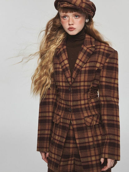 Slim thin waist casual strappy jacket【s0000004724】