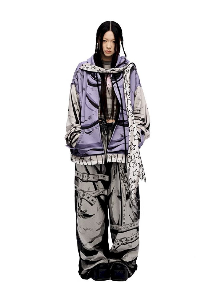 Purple Printed Sweatshirt【s0000010223】