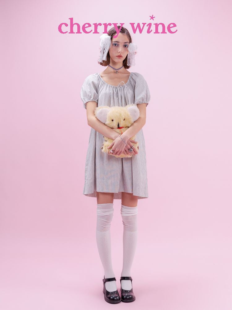 Striped Cotton Vacation Style Loose Dress【s0000009323】