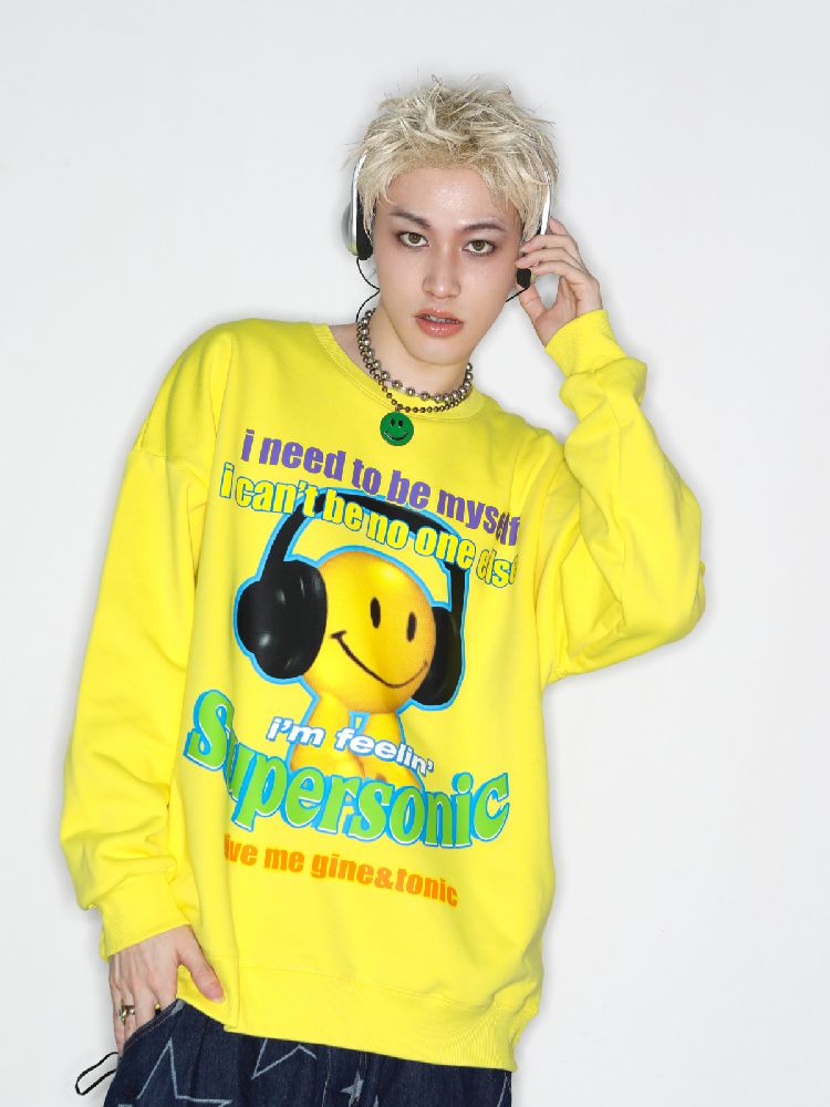 American Casual Street Smiley Loose Pullover【s0000010265】